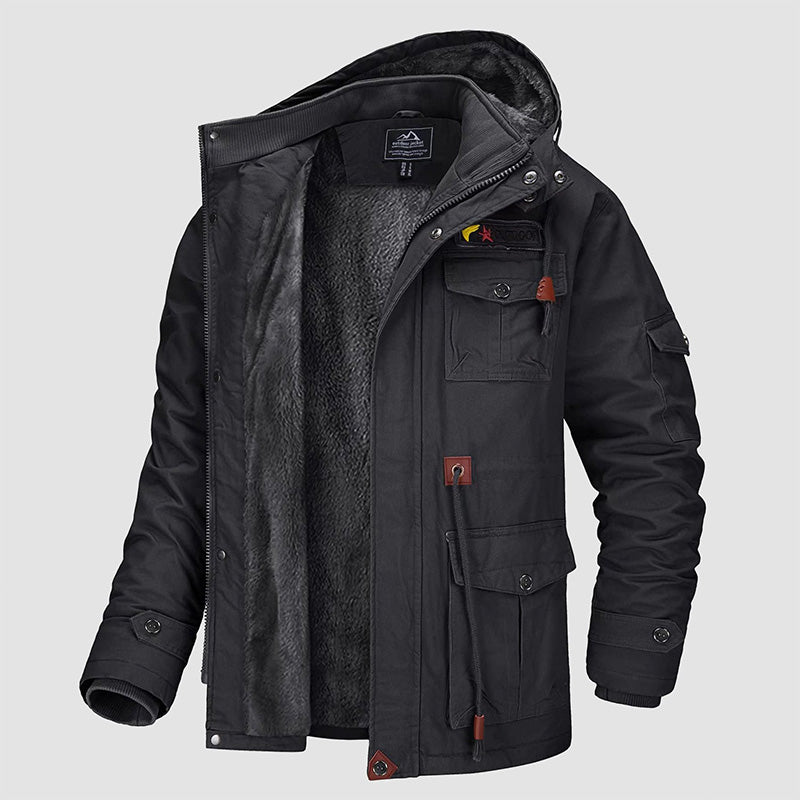 Men's Winter Drawstring Cotton Military Driver Jacket - Comfort and Style Combined