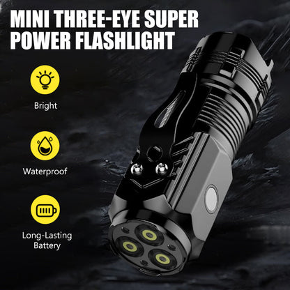 🔥Limited stock available 50% OFF🔥 Mini Three-Eye Super Power Flashlight