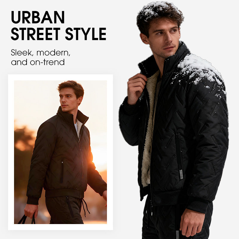 Men's Stylish Warm Jacket & Pants Two-Piece Set