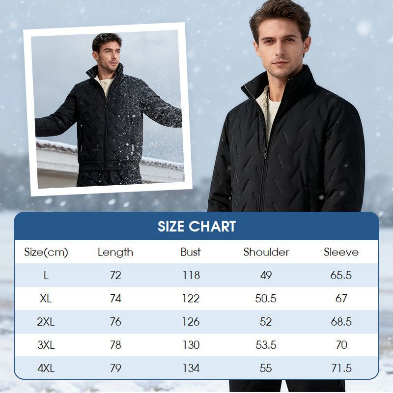 Men's Stylish Warm Jacket & Pants Two-Piece Set