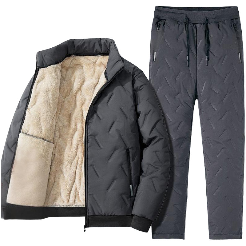 Men's Stylish Warm Jacket & Pants Two-Piece Set