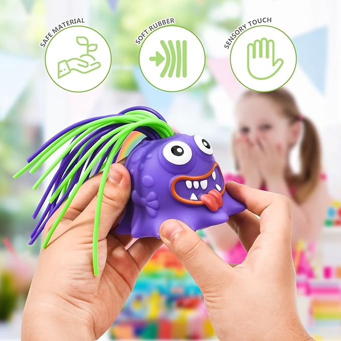 👾 50% OFF NOW! 🧸 Hair Pulling Monster Stress Relief Toy - Stretchy Sensory Fidget Tool for Anxiety & Focus, Safe for Kids/Adults 🎯✨