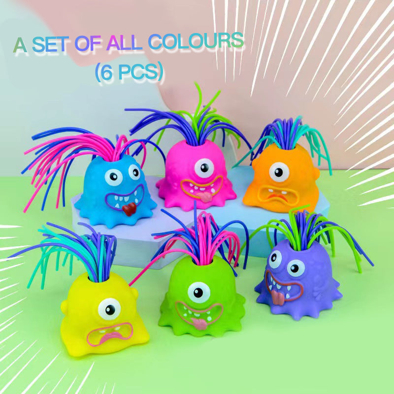 👾 50% OFF NOW! 🧸 Hair Pulling Monster Stress Relief Toy - Stretchy Sensory Fidget Tool for Anxiety & Focus, Safe for Kids/Adults 🎯✨