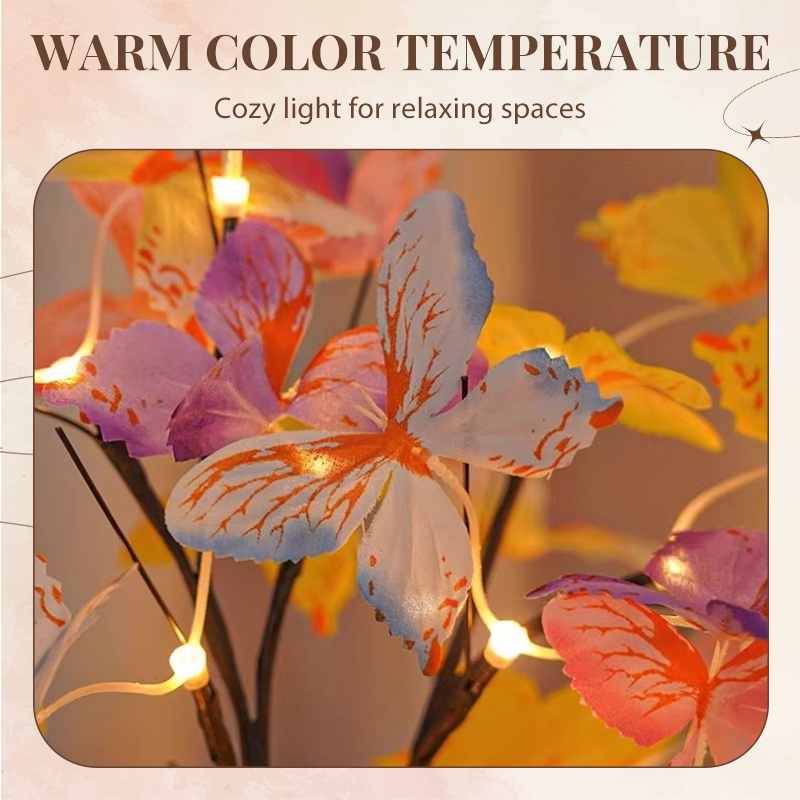 LED Butterfly Birch Tree Light