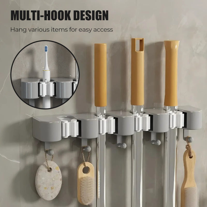 Wall-Mounted Mop & Broom Holder