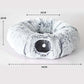 2-in-1 Foldable Indoor Soft Round Cat Tunnel Bed