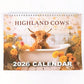 2026 Highland Cow Wall Calendar