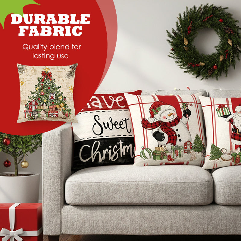 Cute Christmas Print Pillow Cover