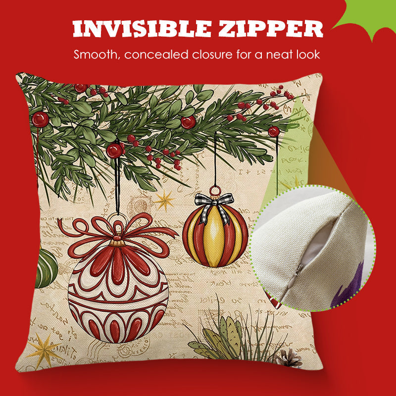 Cute Christmas Print Pillow Cover