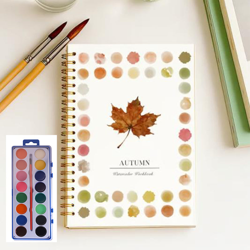 Watercolor Workbook for Beginners with 16 Colors Paint
