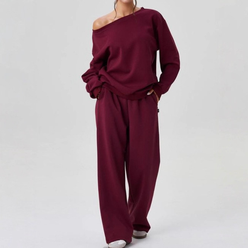 Casual Long Sleeve Pullover & Pants Set