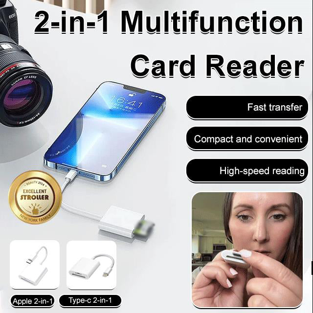 🔌 49% OFF NOW! 📱5-in-1 SD Card Reader for iPhone,iPad,Android – Dual USB-C & Lightning Adapter, Supports SD/MicroSD/USB 3.0, Fast Transfer, Plug & Play, No App Needed