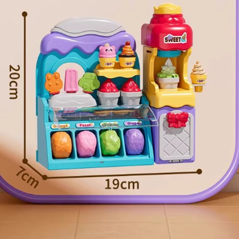 🎄 50% OFF! 🍦 DIY ICE CREAM PLAY DOUGH - 6 Colors & 10 Tools, Non-Toxic Sensory Toy for Creative Role Play, Perfect Gift for Kids Aged 3-8 🎁✨