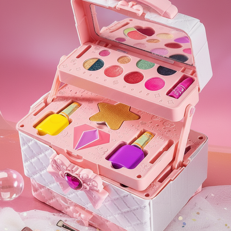 💅[Kids Play Makeup Kit with Case]✨Direct 50% Off -Water-Soluble Safe Cosmetics for Girls, Creative Dress Up Toy!💖💧 Grab It Now or Regret Later!⏰