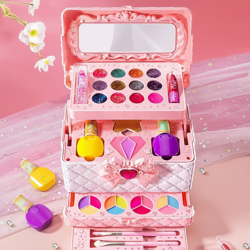 💅[Kids Play Makeup Kit with Case]✨Direct 50% Off -Water-Soluble Safe Cosmetics for Girls, Creative Dress Up Toy!💖💧 Grab It Now or Regret Later!⏰
