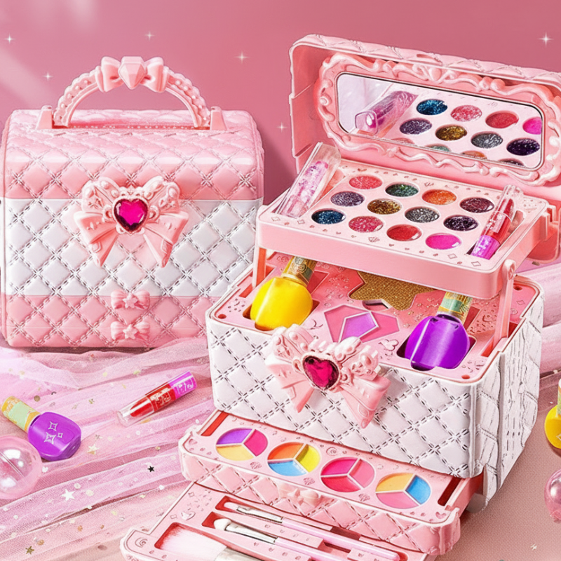 💅[Kids Play Makeup Kit with Case]✨Direct 50% Off -Water-Soluble Safe Cosmetics for Girls, Creative Dress Up Toy!💖💧 Grab It Now or Regret Later!⏰