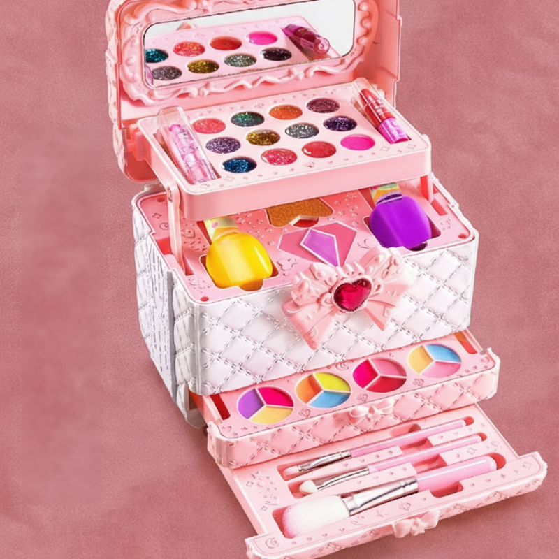 💅[Kids Play Makeup Kit with Case]✨Direct 50% Off -Water-Soluble Safe Cosmetics for Girls, Creative Dress Up Toy!💖💧 Grab It Now or Regret Later!⏰