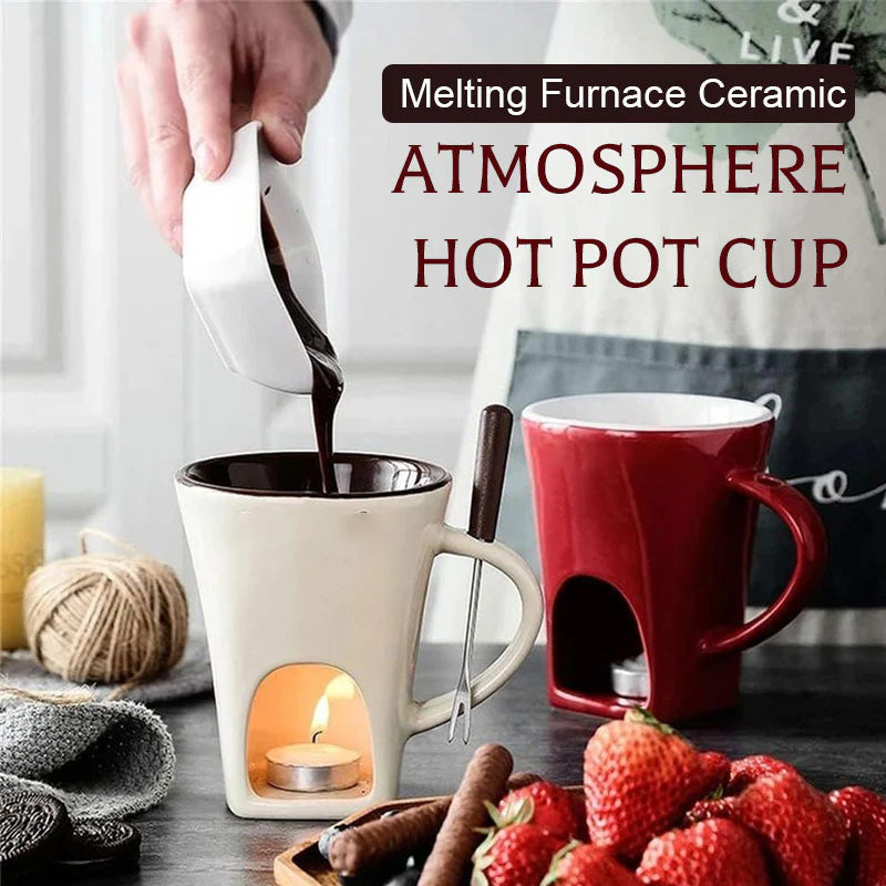 ✨🔥Ceramic Chocolate Fondue Mug🕯️