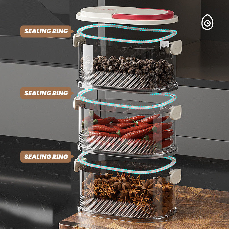 🧂 50% OFF NOW! 🫙 Multi-layer Sealed Spice Organizer – Airtight, Space-Saving & Transparent for Easy Kitchen Storage 🌶️📦✨