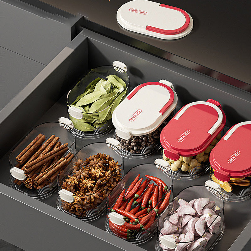 🧂 50% OFF NOW! 🫙 Multi-layer Sealed Spice Organizer – Airtight, Space-Saving & Transparent for Easy Kitchen Storage 🌶️📦✨