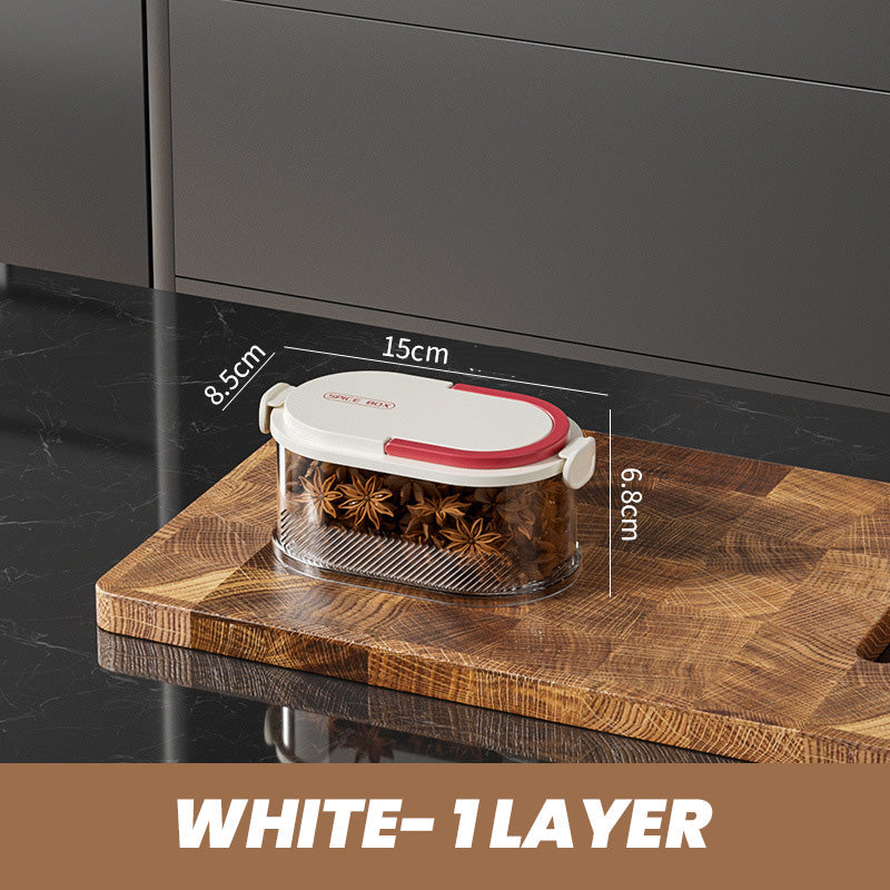 🧂 50% OFF NOW! 🫙 Multi-layer Sealed Spice Organizer – Airtight, Space-Saving & Transparent for Easy Kitchen Storage 🌶️📦✨