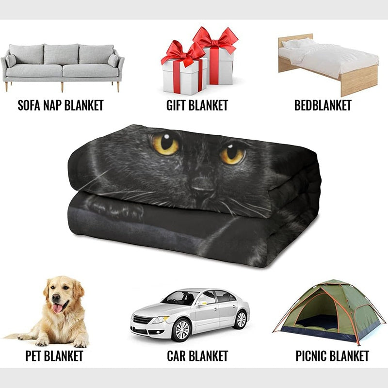 Black Cat All-Season Cozy Blanket