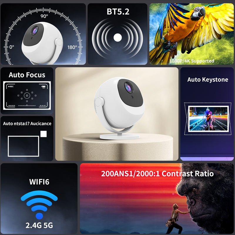 📽️ 50% OFF FLASH SALE ! ⚡ 360° Portable Smart HD Projector – 360° Rotatable Projection, Crisp HD Imaging, Wireless Connection & Ultra-Compact 🎬