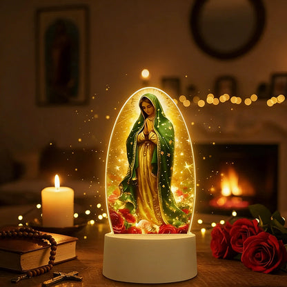 🎅Best Christmas Gift-The Virgin Mary🙏Inspirational Acrylic Faith-Based LED Night Light