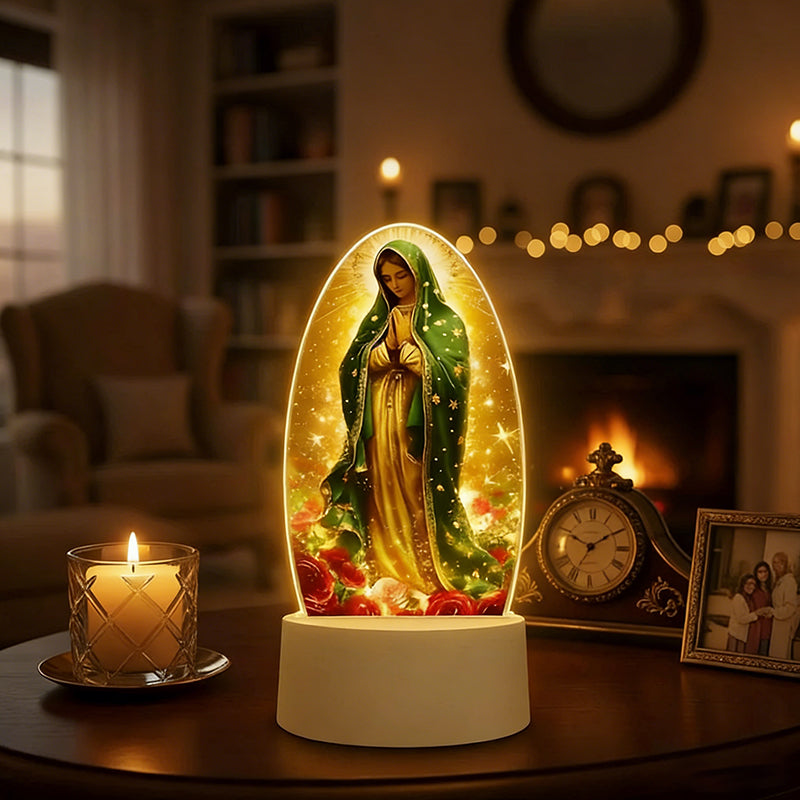 🎅Best Christmas Gift-The Virgin Mary🙏Inspirational Acrylic Faith-Based LED Night Light