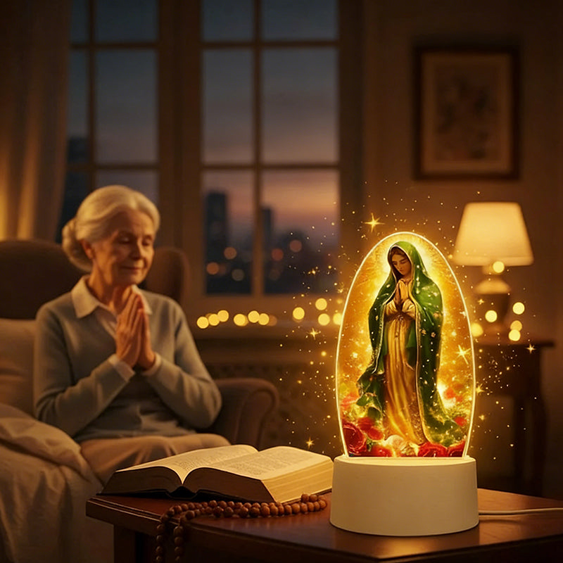 🎅Best Christmas Gift-The Virgin Mary🙏Inspirational Acrylic Faith-Based LED Night Light