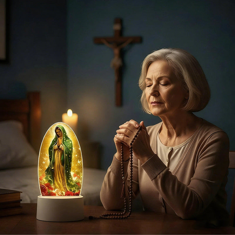 🎅Best Christmas Gift-The Virgin Mary🙏Inspirational Acrylic Faith-Based LED Night Light