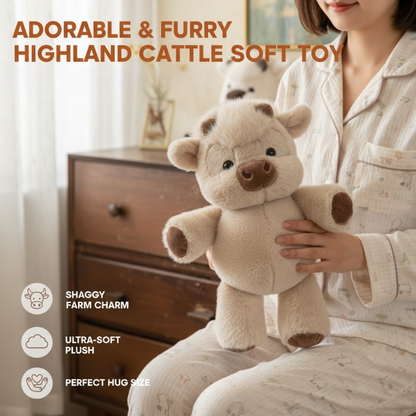 🎃Halloween Deal 50% OFF!🐮Fluffy Highland Cow Soft Toy – Cuddly Charm