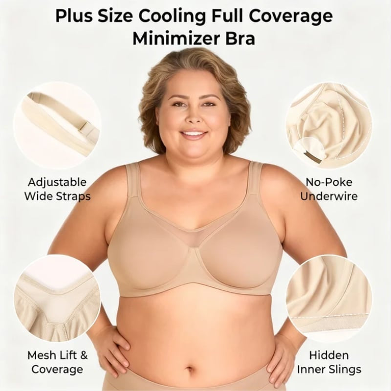 🏆 Last Day Special Price £9.99 ! 💐Women's Plus Size Cooling Full Coverage Minimizer Bra