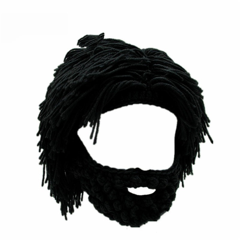 🖤2026 New Year · 40% OFF🖤Punk-style hat with an attached simple wig and knitted beard
