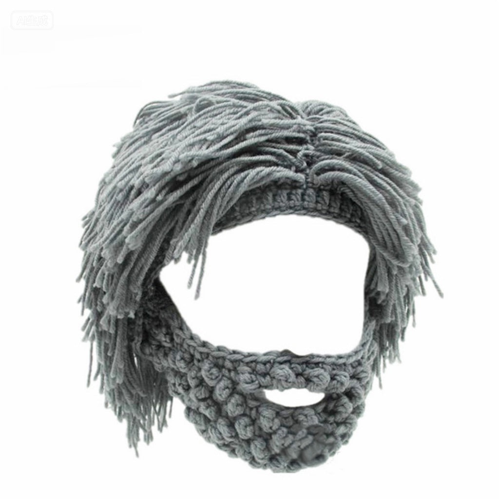🖤2026 New Year · 40% OFF🖤Punk-style hat with an attached simple wig and knitted beard
