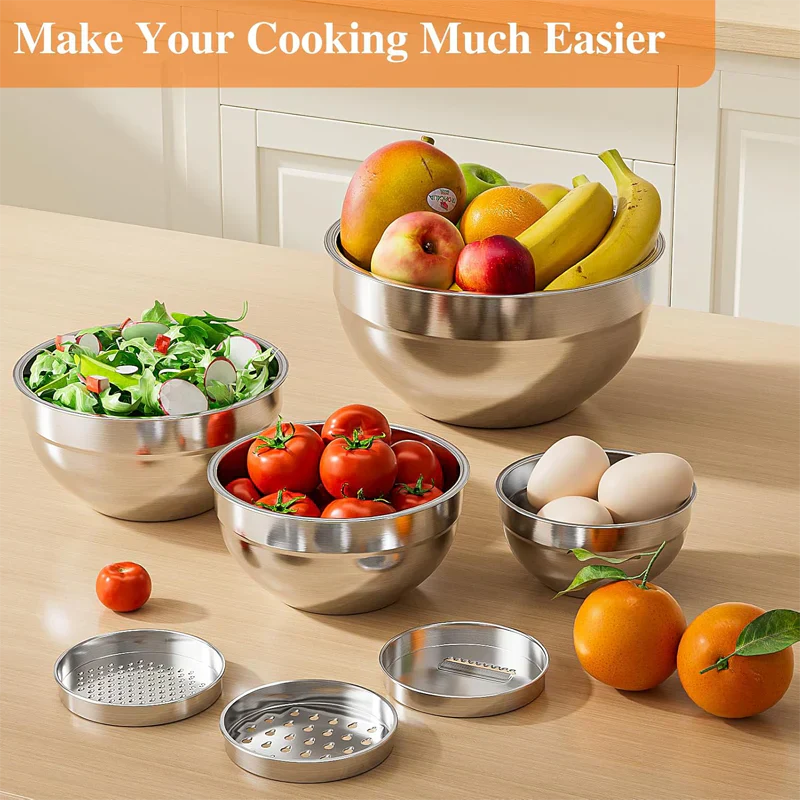 🔥 Special sale 50% off 🔥 6 stainless steel bowls with 3 grater accessories
