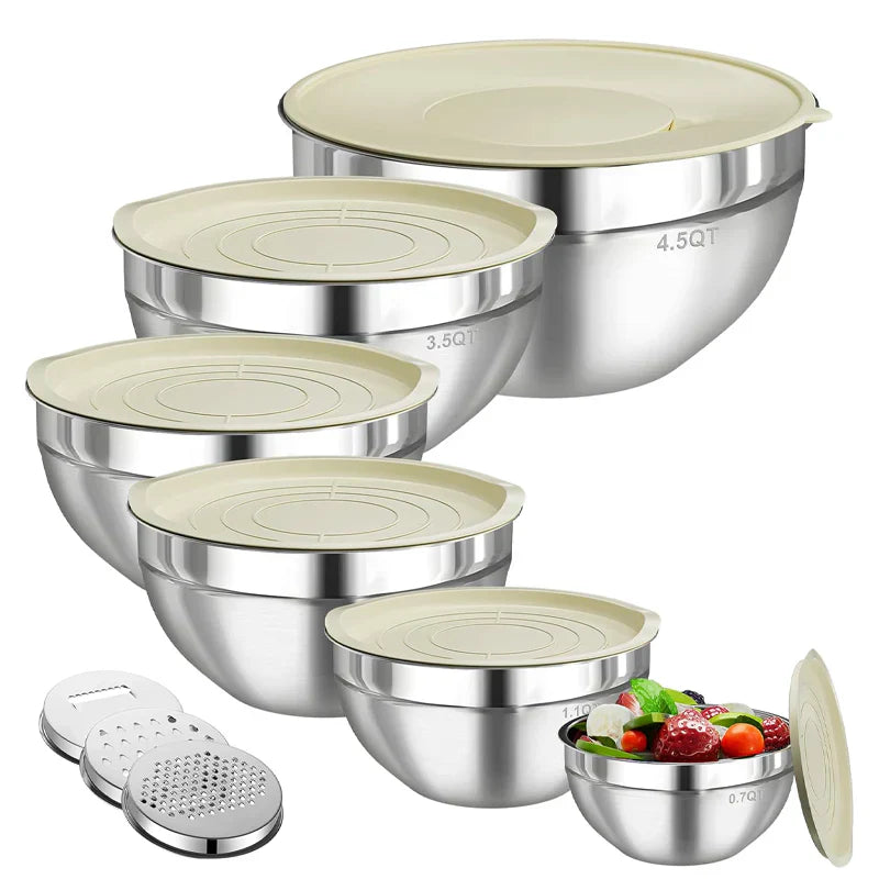 🔥 Special sale 50% off 🔥 6 stainless steel bowls with 3 grater accessories