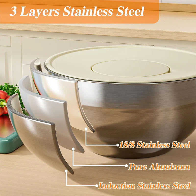 🔥 Special sale 50% off 🔥 6 stainless steel bowls with 3 grater accessories