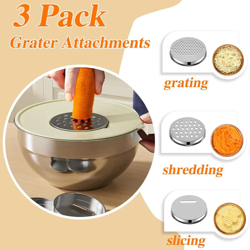 🔥 Special sale 50% off 🔥 6 stainless steel bowls with 3 grater accessories