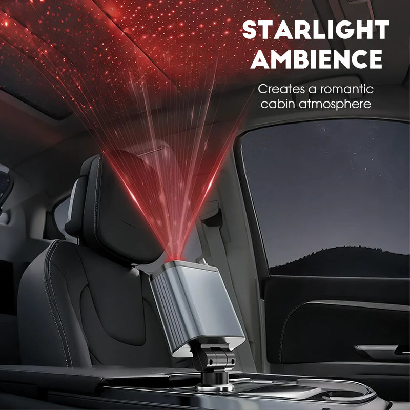 Ultra-Fast Car Charger With Retractable Cables & Starlight Ambience