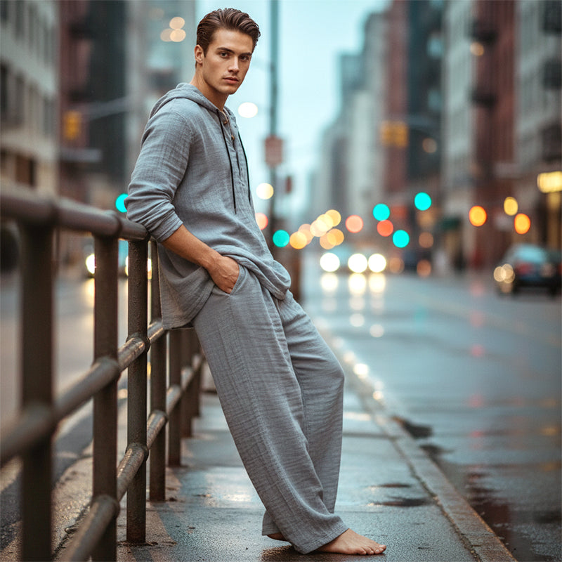 ⏳Time-Limited Special⏰Men's Hooded Casual Loose Top & Pants 2-Piece Set