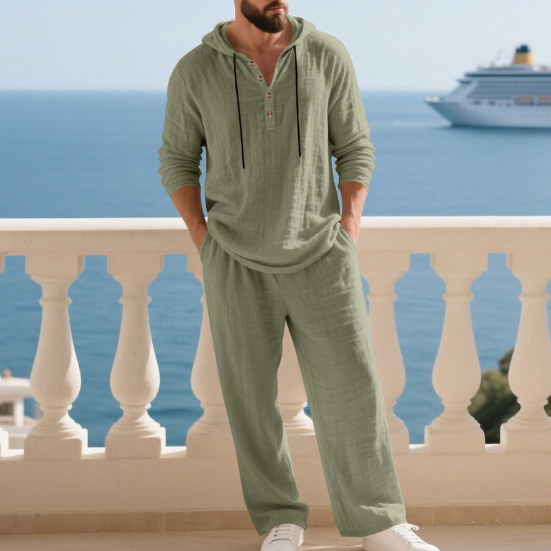 ⏳Time-Limited Special⏰Men's Hooded Casual Loose Top & Pants 2-Piece Set