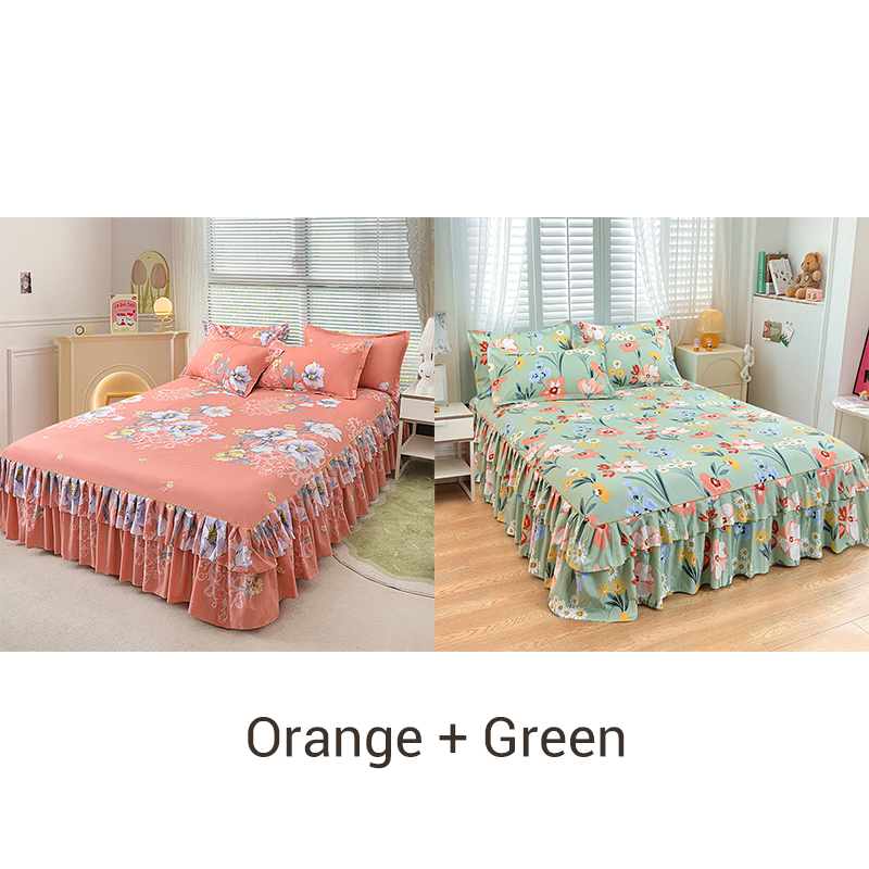 📢📢50% discount!! ⏰ 3-piece ruffled bed skirt set 🛏️