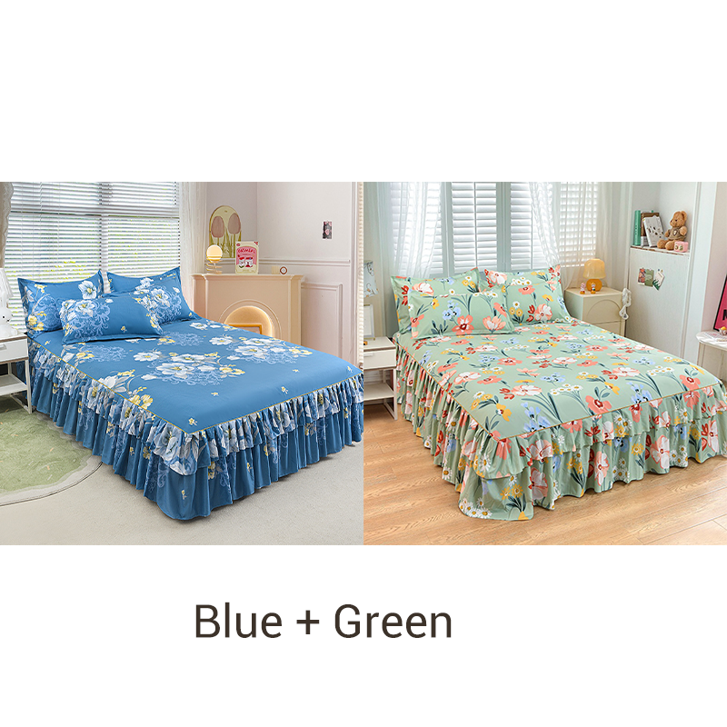 📢📢50% discount!! ⏰ 3-piece ruffled bed skirt set 🛏️