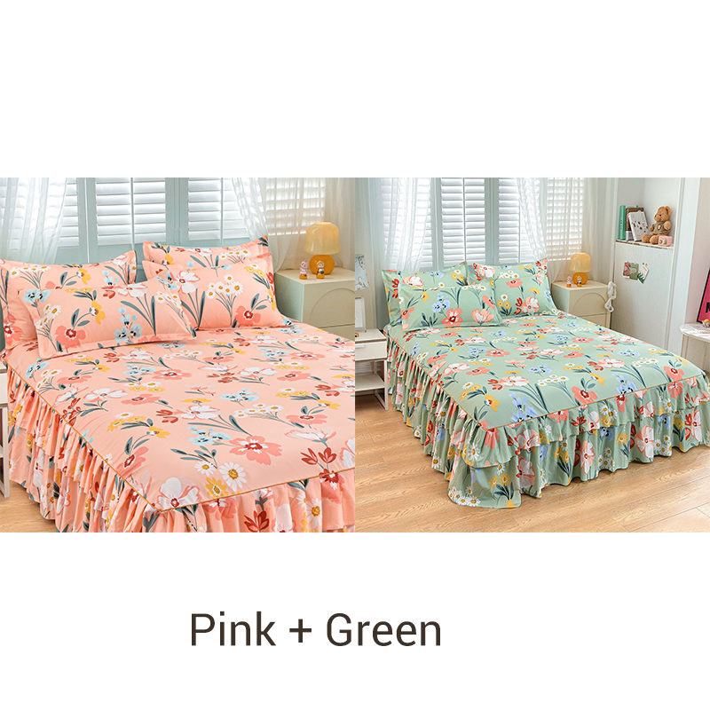 📢📢50% discount!! ⏰ 3-piece ruffled bed skirt set 🛏️
