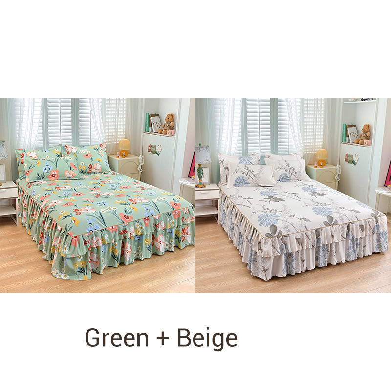 📢📢50% discount!! ⏰ 3-piece ruffled bed skirt set 🛏️