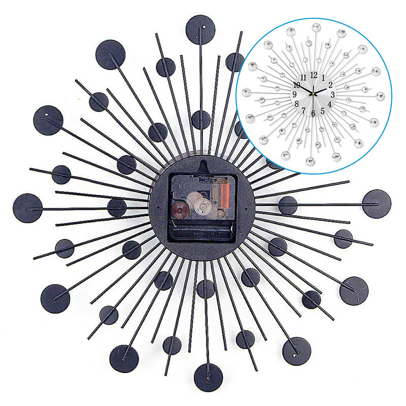 ✨🕰️ Creative Rhinestone Wall Clock – Silent, Minimalist Luxury for Living Room, Dining & Entryway! 💎🏡