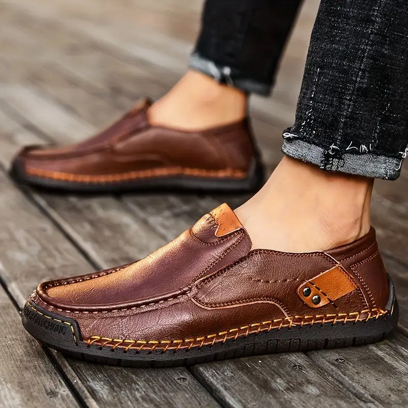 💎47% OFF! 💎 Classic Men’s Slip-On Leather Shoes – Premium Calfskin, All-Day Comfort & Effortless Style