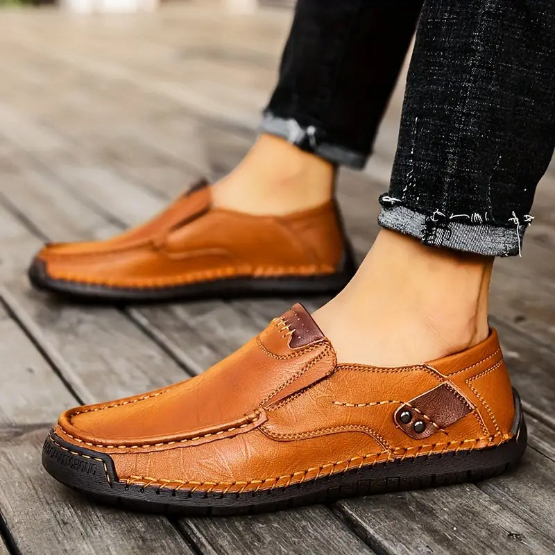 💎47% OFF! 💎 Classic Men’s Slip-On Leather Shoes – Premium Calfskin, All-Day Comfort & Effortless Style