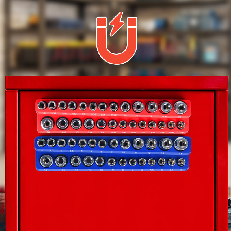🔧 50% OFF NOW! 🧲 Magnetic Socket Organizer – Color-Coded, Space Saving & Holds Tools Securely 📦